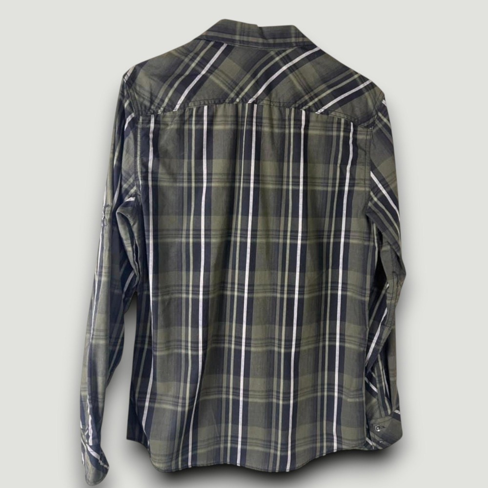 ROCK & REPUBLIC Mens‎ Shirt S Green Black Plaid Long Sleeve Button Up Casual - Picture 4 of 6